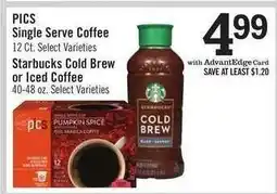 Price Chopper Starbucks Cold Brew or Iced Coffee offer