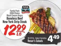 Hometown Market Black Canyon Angus Boneless Beef New York Strip Steak offer