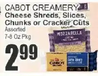 Food Universe Cabot Creamery cheese shreds, slices, chunks or cracker cuts offer