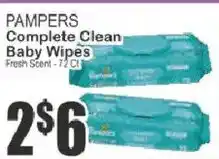 Food Universe Pampers complete clean baby wipes offer