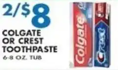 Met Foodmarkets Colgate or Crest toothpaste offer