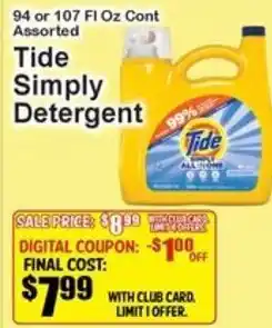 Super Fresh Tide Simply Detergent offer