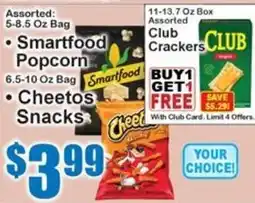 Super Fresh Smartfood Popcorn, Cheetos Snacks offer
