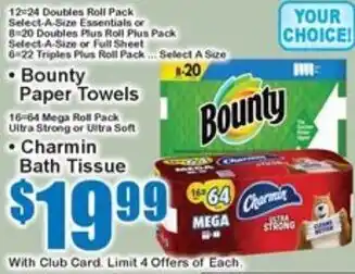 Bounty paper towels or Charmin bath tissue