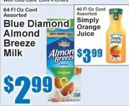 Super Fresh Blue Diamond Almond Breeze Milk offer