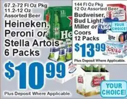 Super Fresh Heineken, Peroni or Stella Artois offer
