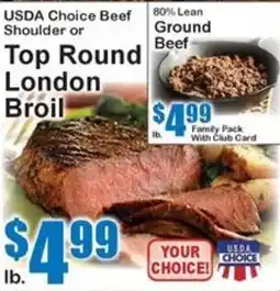 Super Fresh Usda Choice Beef Shoulder or Top Round London Broil offer