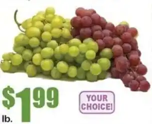 Red or green seedles grapes