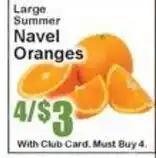 Large summer navel oranges