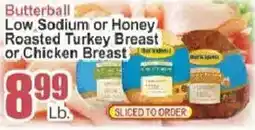 Food Universe Butterball low sodium or honey roasted turkey breast or chicken breast offer