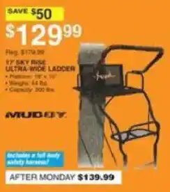Dunham's Sports Muddy 12' Sky Rise Ultra-Wide Ladder offer