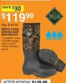 Dunham's Sports Muck men's camo brushland mud boots offer