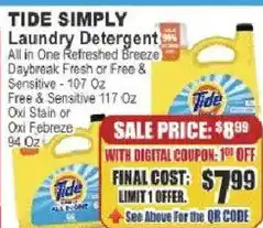 Food Universe Tide Simply Laundry Detergent offer