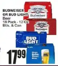 Food Universe Budweiser or Bud Light Beer offer