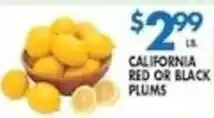 Met Foodmarkets California red or black plums offer