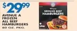 Met Foodmarkets avenue a frozen all beef hamburgers offer