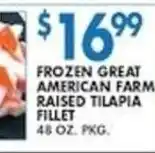 Met Foodmarkets Frozen great american farm raised tilapia fillet offer