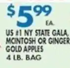 Met Foodmarkets Us #1 Ny State Gala, McIntosh Or Ginger Gold Apples offer