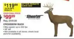 Dunham's Sports Shooter crossbow buck offer