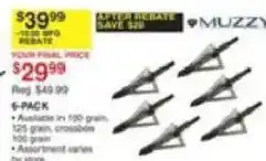 Dunham's Sports Muzzy 150 Grain, 125 Grain, 100 Grain Crossbow Arrows offer
