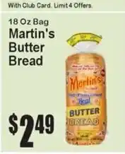 Super Fresh Martin's butter bread offer