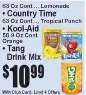 Super Fresh Country Time, Kool-Aid, Tang Drink Mix offer