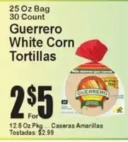 Super Fresh Guerrero white corn tortillas offer