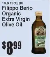 Super Fresh Filippo Berio organic extra virgin olive oil offer
