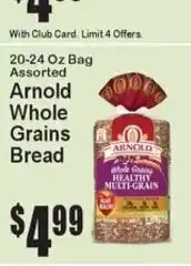 Super Fresh Arnold whole grains bread offer
