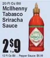 Super Fresh McIlhenny Tabasco Sriracha Sauce offer