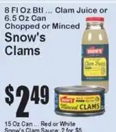Super Fresh Snow's Clams offer
