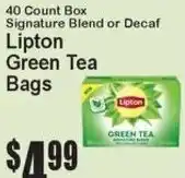 Super Fresh Lipton green tea bags offer