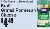 Super Fresh Kraft grated parmesan cheese offer