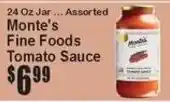 Super Fresh Monte's Fine Foods Tomato Sauce offer