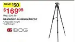 Dunham's Sports Bog deathgrip aluminum tripod offer