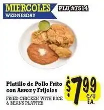 La Michoacana Fried Chicken with Rice & Beans Platter offer