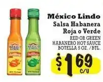 La Michoacana Mexico Lindo salsa habanera roja o verde offer