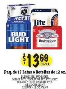 La Michoacana Budweiser Bud Light offer