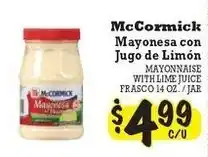 La Michoacana McCormick Mayonnaise with Lime Juice offer