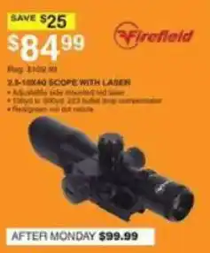 Dunham's Sports Firefield 2.5-16x40 Scope With Laser offer