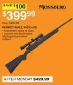 Dunham's Sports Mossberg patriot rifle package offer
