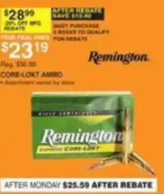 Dunham's Sports Remington core-lokt ammo offer