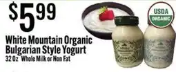Jons International White Mountain Organic Bulgarian Style Yogurt offer