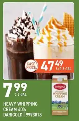 US Foods Chef's Store Darigold heavy whipping cream 40% offer