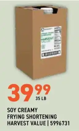 US Foods Chef's Store Harvest Value Soy Creamy Frying Shortening offer