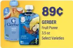 Commissary Gerber fruit puree offer