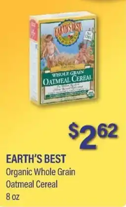 Commissary Earth's Best Organic Whole Grain Oatmeal Cereal offer