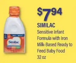 Commissary Similac sensitive infant formula with iron offer