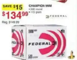 Dunham's Sports Federal Champion 9mm offer