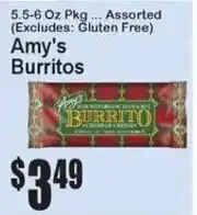 Super Fresh Amy's burritos offer